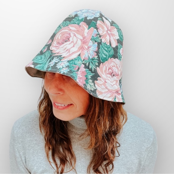 ♻️ Upcycle Summer Bucket Hats Spring Hat Reversible Womens Small Eco-Friendly - Picture 4 of 9